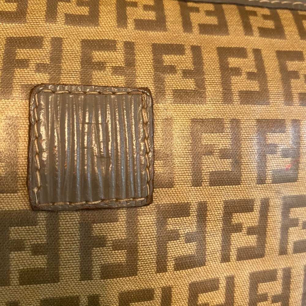 FENDI Zucchino Coated Canvas Leather FF Monogram Crossbody Purse Bag - Vintage - Picture 5 of 12